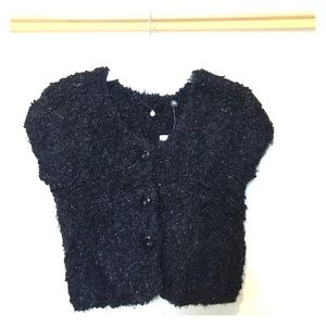Anthropologie black and metallic sparkle sweater